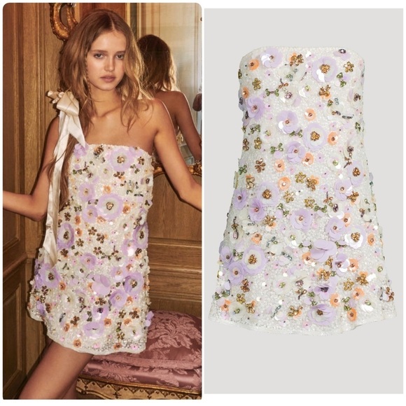 LoveShackFancy Dresses & Skirts - New LoveShackFancy Deja 3D Foral Embellish Dress